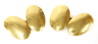 Lot 239 - A pair of 18ct gold oval chain link cufflinks, by Saunders and Shepherd