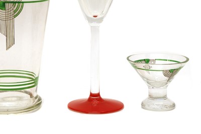 Lot 163 - Four Art Deco coloured cocktail glasses