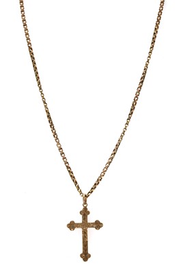 Lot 107 - A gold cross and chain