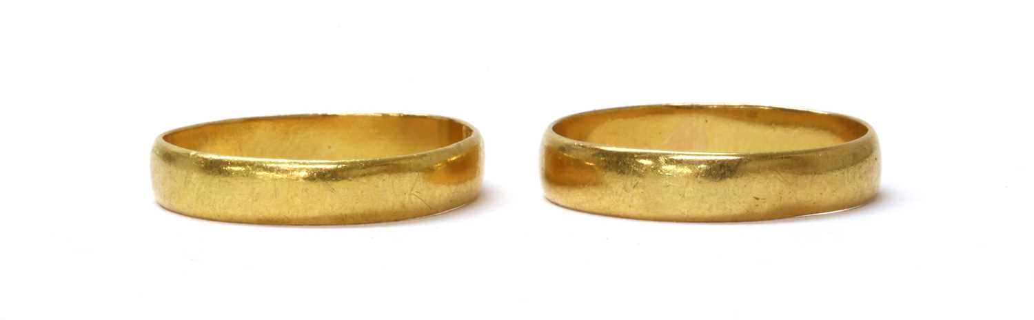 Lot 96 - Two 22ct gold wedding rings