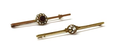 Lot 240 - Two gold bar brooches