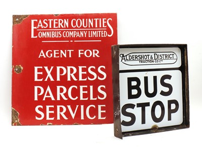 Lot 199 - Two double sided enamel advertising signs
