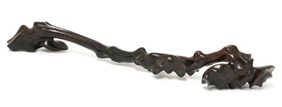 Lot 184 - A Chinese wood ruyi sceptre