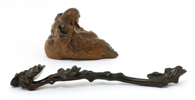 Lot 184 - A Chinese wood ruyi sceptre