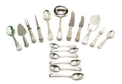 Lot 37 - A small collection of silver King's pattern flatware
