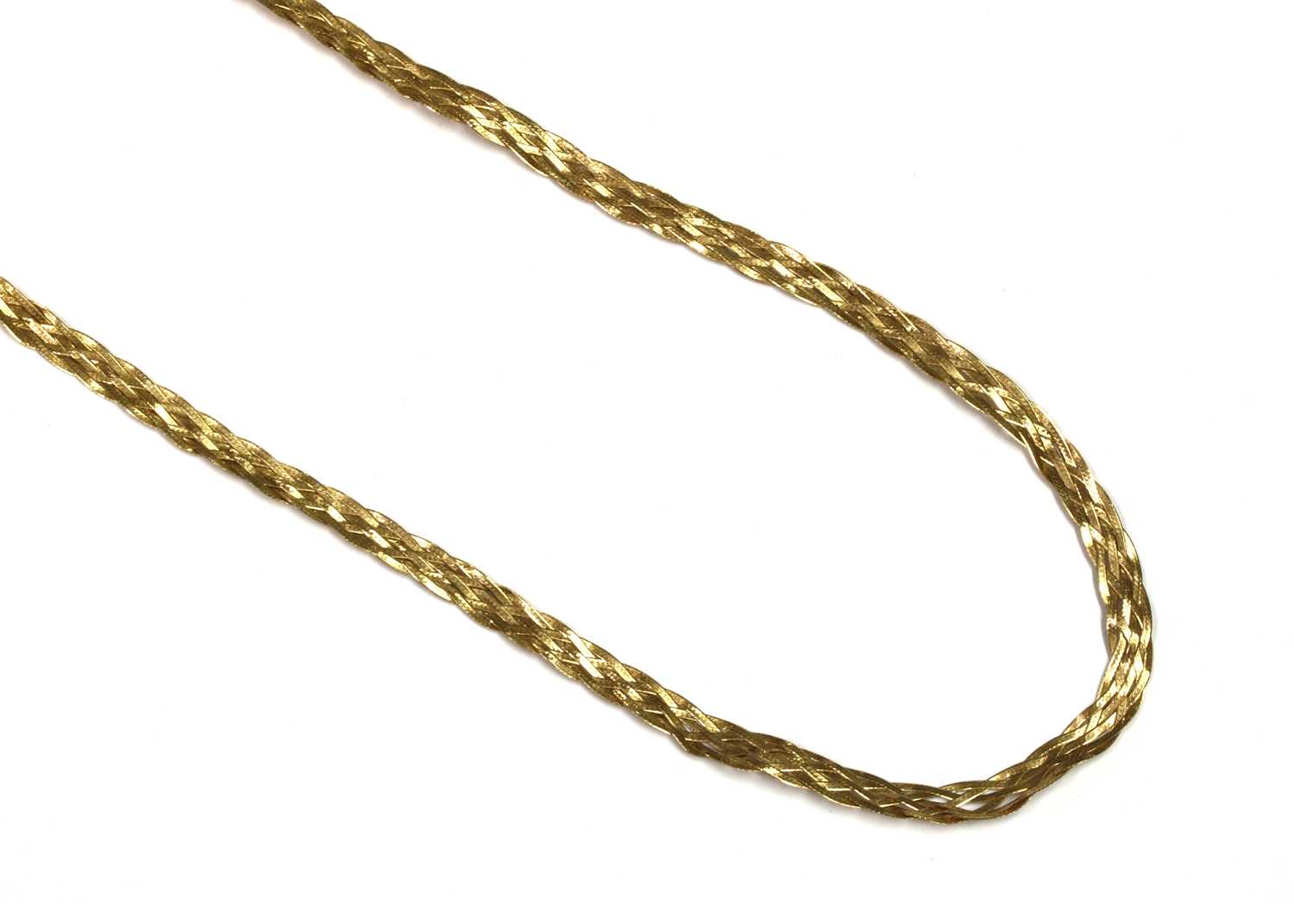 Lot 105 - A 9ct gold plaited herringbone link chain
