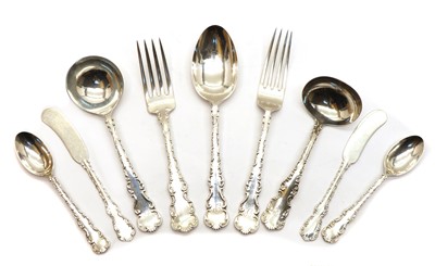 Lot 43A - A composite English silver and Canadian white metal and metalware table service