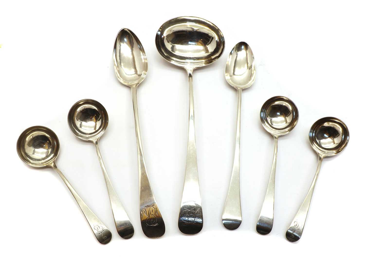 Lot 42 - A collection of George III silver Old English pattern flatware