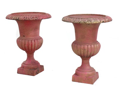 Lot 234 - A pair of cast iron Medici urns