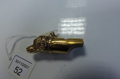 Lot 52 - A Victorian 15ct gold whistle