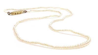 Lot 149 - A single row graduated seed pearl necklace