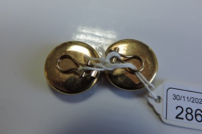 Lot 286 - A pair of gold cornelian clip earrings