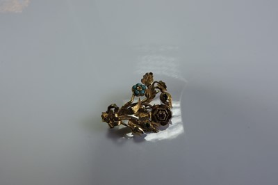 Lot 38 - A Regency gold gem set posy brooch