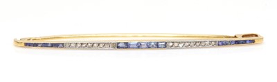 Lot 180 - A French sapphire and diamond bar brooch, c.1915