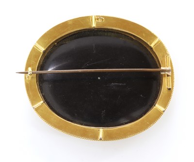Lot 77 - A Victorian gold mounted pietra dura brooch