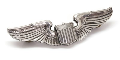 Lot 228 - A pair of American sterling silver pre-WWII AAF pilots wings, c.1940