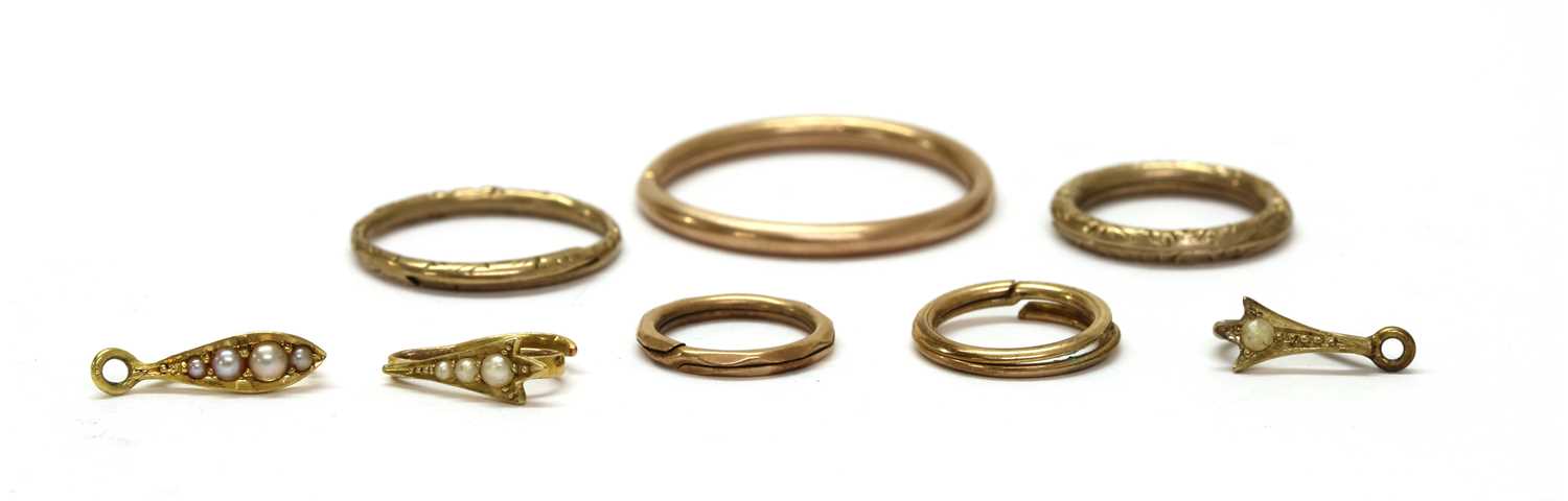 Lot 5 - Four gold split rings