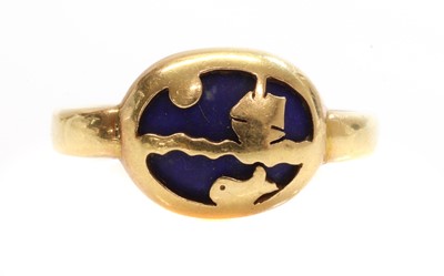 Lot 389 - A gold lapis lazuli ring, attributed to Clare Murray