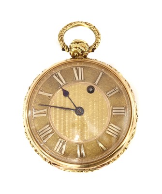 Lot 520 - An 18ct gold key wound open faced pocket watch, by George Lefever