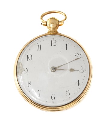 Lot 519 - An 18ct gold key wound open faced pocket watch, by George Lefever