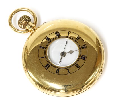 Lot 527 - An 18ct gold side wind half hunter chronograph pocket watch