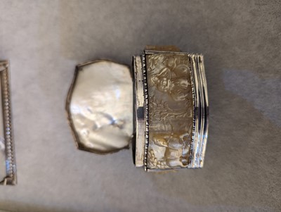 Lot 658 - A French silver and mother-of-pearl box