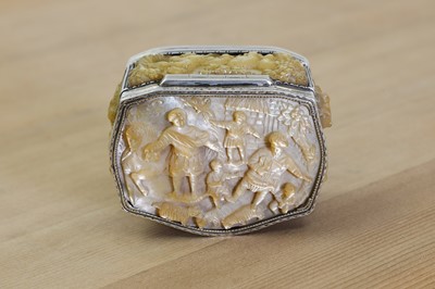 Lot 658 - A French silver and mother-of-pearl box