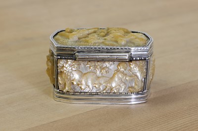 Lot 658 - A French silver and mother-of-pearl box