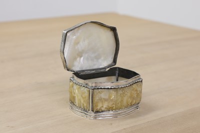 Lot 658 - A French silver and mother-of-pearl box