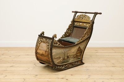 Lot 612 - A painted and parcel-gilt child's sleigh