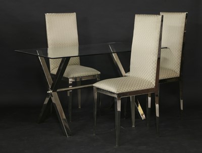 Lot 632 - A suite of contemporary chrome furniture