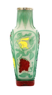 Lot 77A - A Chinese six-colour overlay Peking glass vase