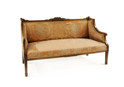 Lot 397 - An Edwardian beechwood framed settee