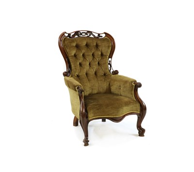 Lot 399 - A Victorian mahogany framed armchair