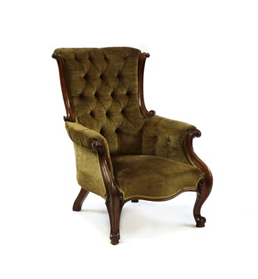 Lot 400 - A Victorian mahogany framed armchair