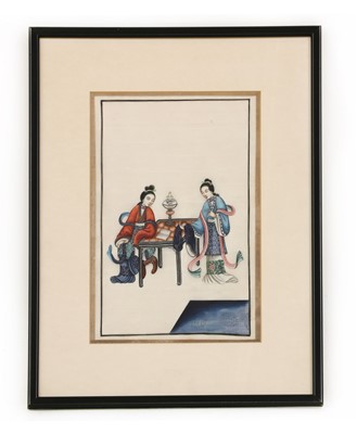 Lot 203 - Three Chinese pith paper paintings