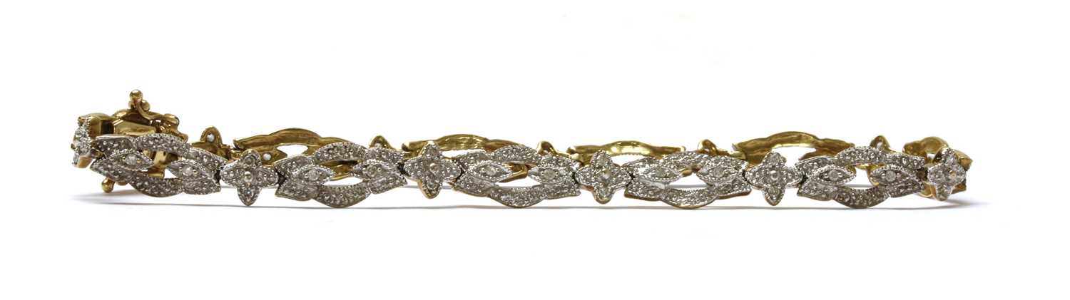 Lot 68 - A 9ct gold diamond set bracelet