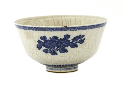 Lot 32 - A Chinese blue and white soft-paste  bowl