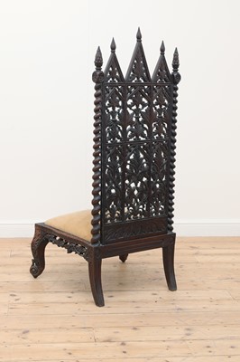 Lot 26 - A colonial rosewood high-backed chair