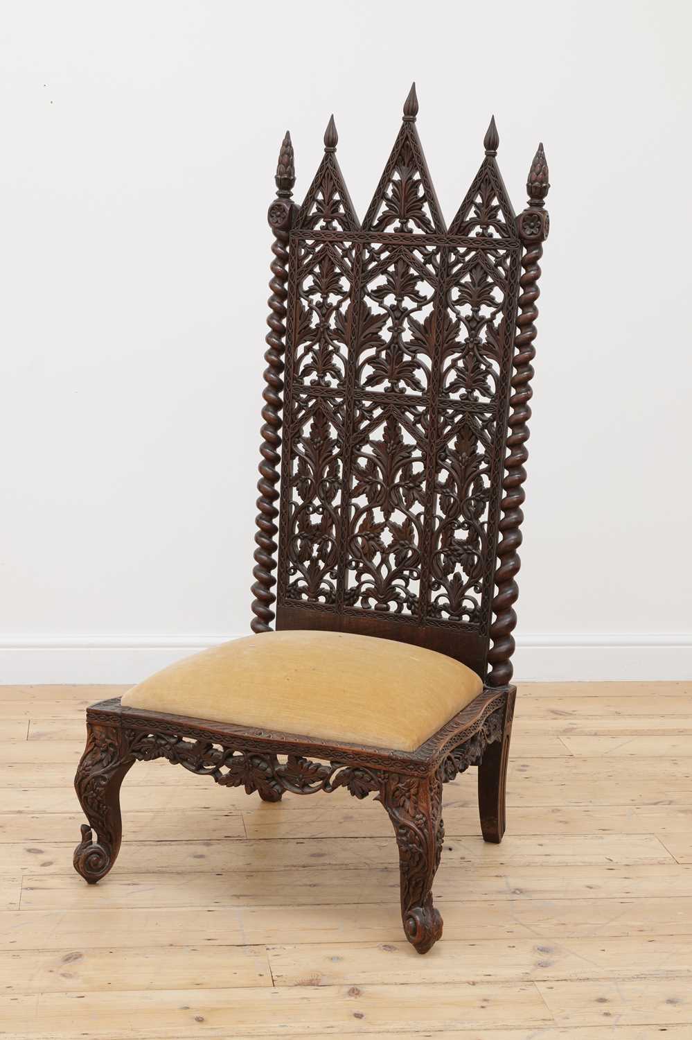 Lot 26 - A colonial rosewood high-backed chair