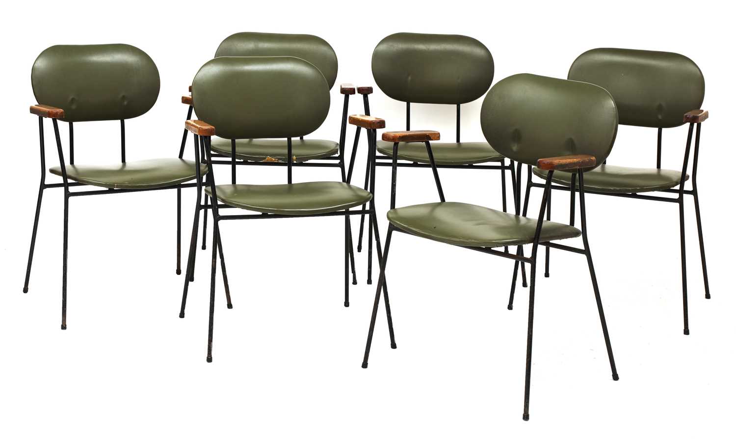 Lot 435 - A set of six Eglin industrial dining chairs