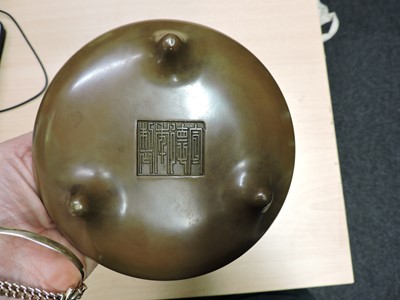 Lot 148 - A Chinese bronze censer
