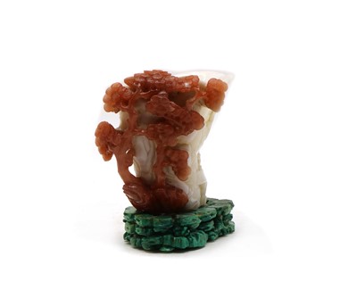 Lot 82 - A Chinese agate libation cup