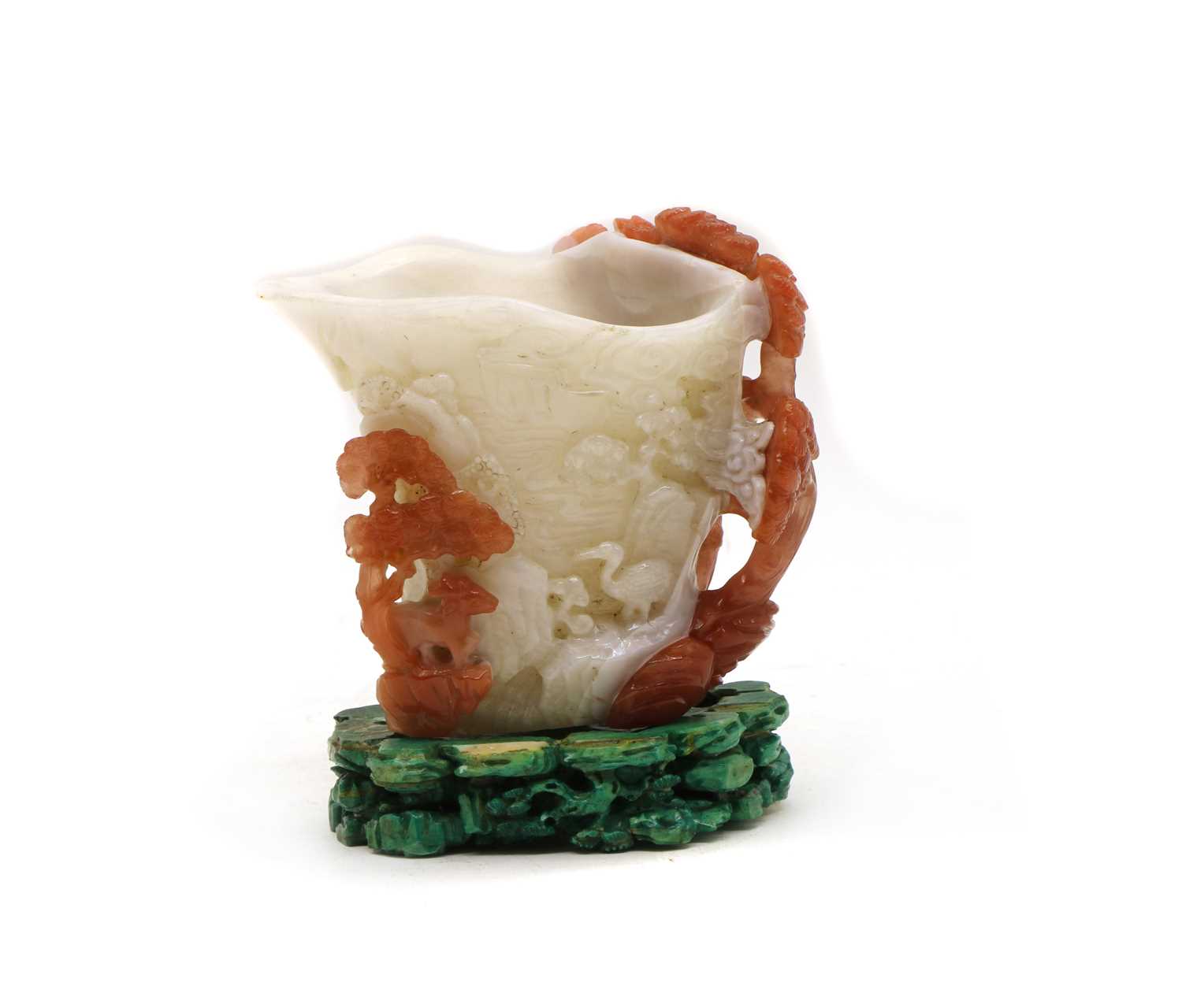 Lot 82 - A Chinese agate libation cup