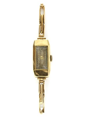 Lot 293 - A ladies' Art Deco 9ct gold mechanical bracelet watch