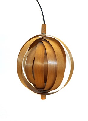 Lot 177 - A Danish pine veneer moon lamp