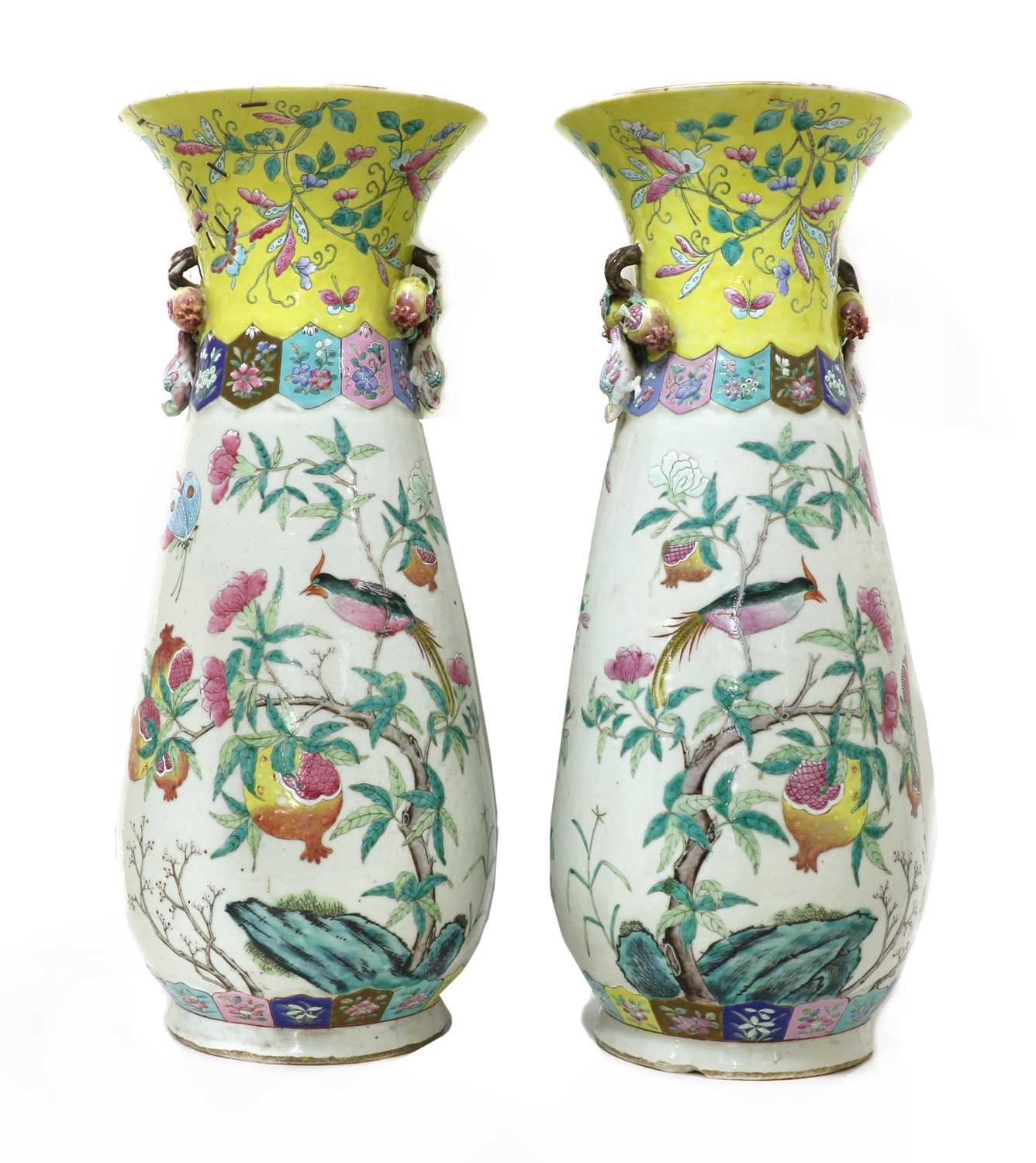 Lot 57 - A pair of Chinese famille rose vases