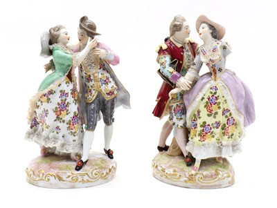 Lot 134 - A pair of Meissen style figures