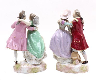 Lot 134 - A pair of Meissen style figures