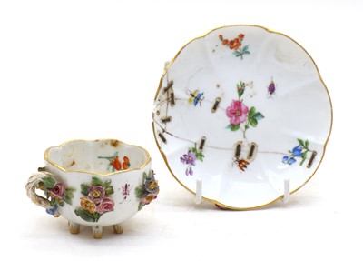 Lot 172 - A pair of Meissen style encrusted porcelain vases